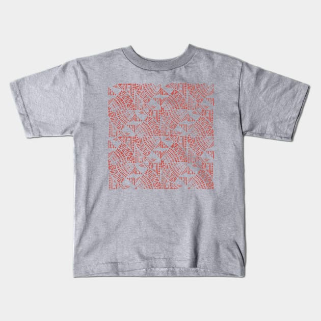 Mosaic Red Kids T-Shirt by alexalazarescu